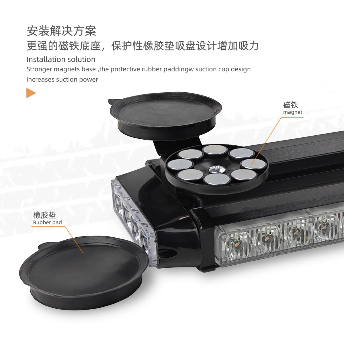 Remote Control Led Flashing Strobe Light Bar Car Emergency Warning Vehicle Roof Guiding Light Magnetic Stick Pole Ceiling Light