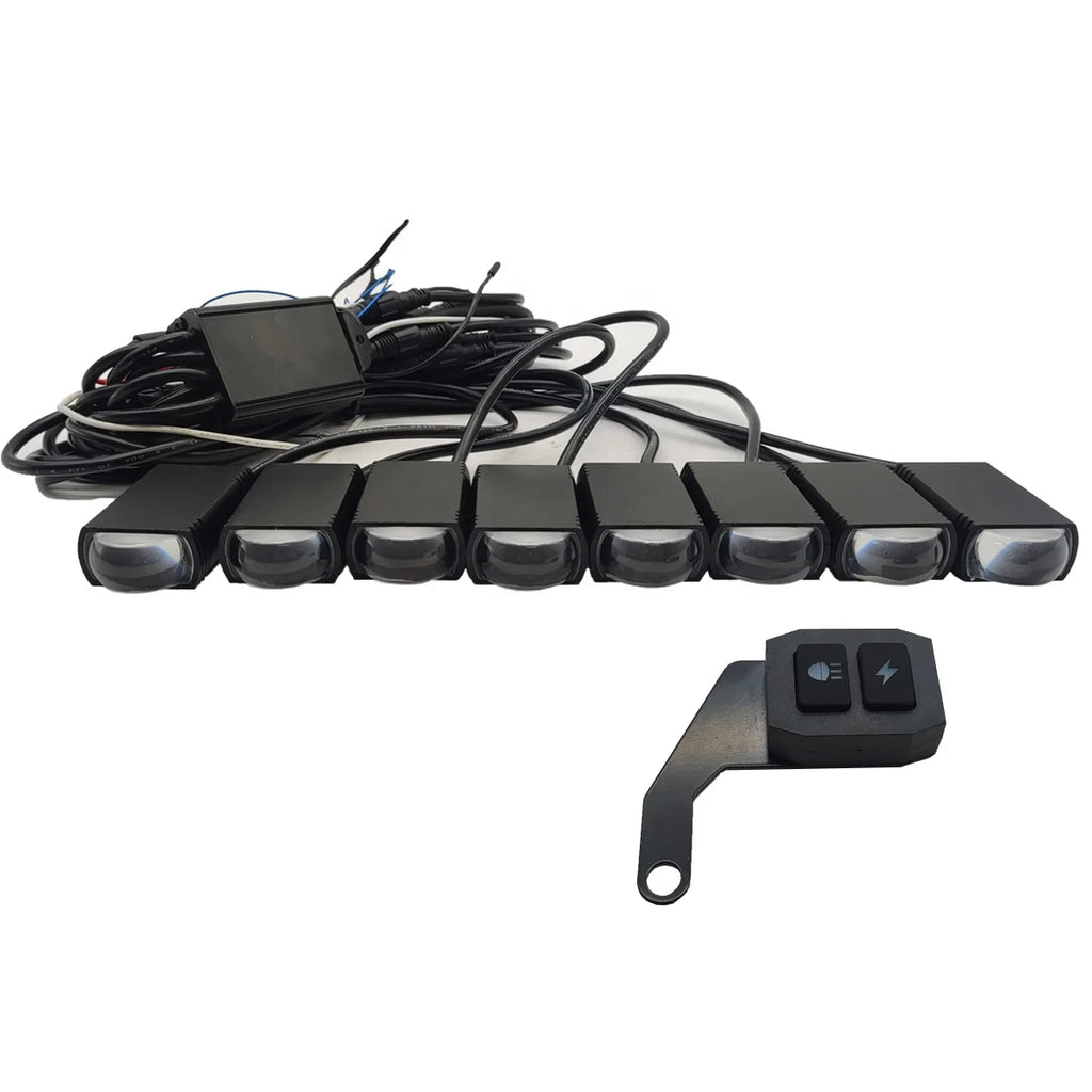 GPRGIT 120W LED Grille Spotlight Kit (1-Drag-8) - Off-Road Fog Work Light for SUV/Truck, IP67