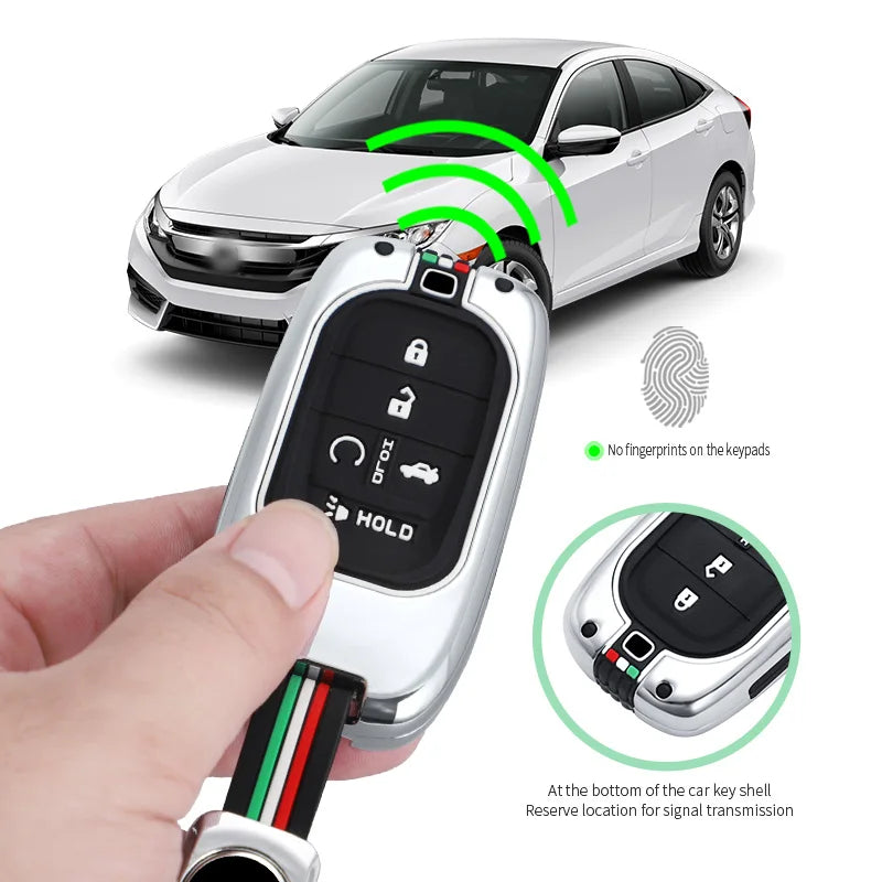 GPRGIT Zinc Alloy Car Remote Key Case Cover for Honda CRV CR-V Fit Civic Accord HR-V HRV City Odyssey XR-V Keyless Shell Accessories