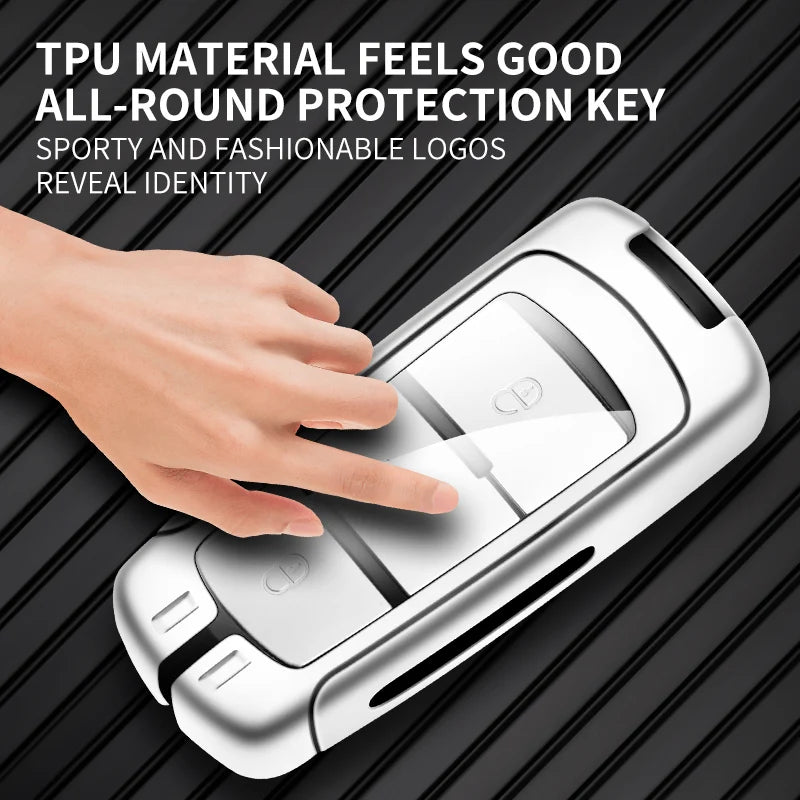 GPRGIT Zinc Alloy Leather Car Key Case Cover for Volkswagen VW CC Passat B6 B7 Passat 3C CC