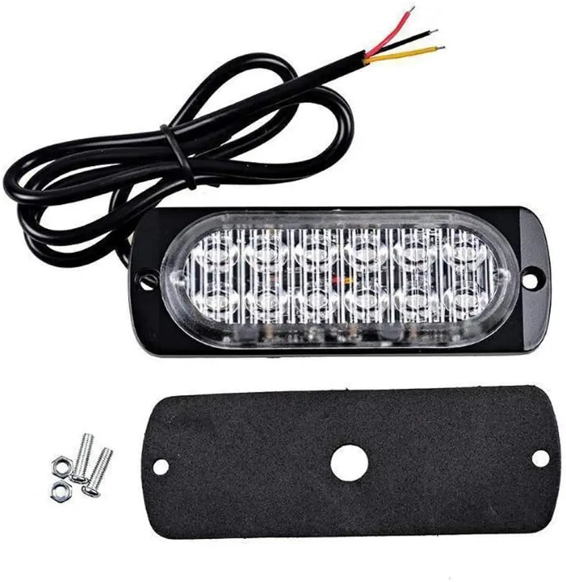 GPRGIT 12V 24V Safety Warning Side Light Surface Mount 12LED Super Slim LED Mini Strobe Light For Car Truck