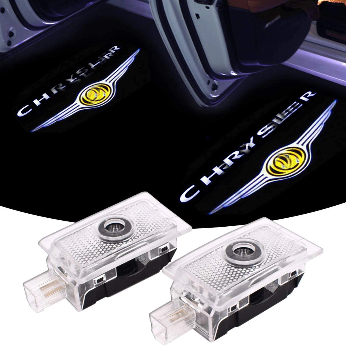 GPRGIT Car Door LED Logo Ghost Light Projector Welcome Lights Accessories Emblem Lamp for Chrysler