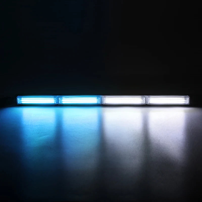 23 Inch Vehicle LED Warning Light Bar Safety Caution Emergency White Amber Strobe Light Bars for Trucks ATV Tow Tractor 12V 24V