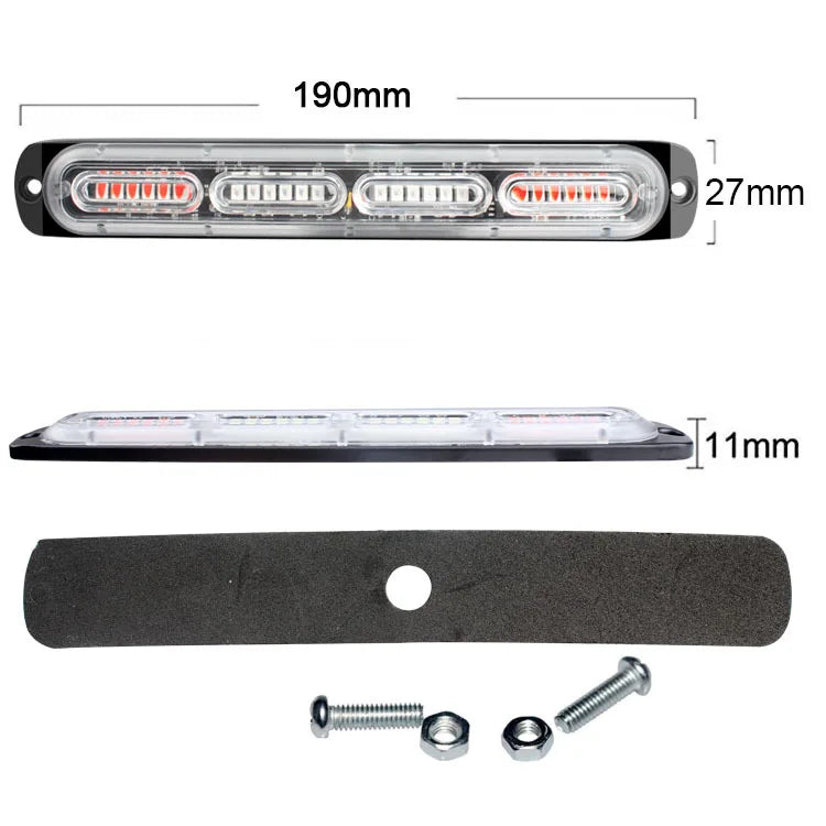 GPRGIT Automotive 12V-24V 24LED Light - Side Marker & Emergency Strobe - 72W, IP65, 3030 SMD, Aluminum, CE/ROHS