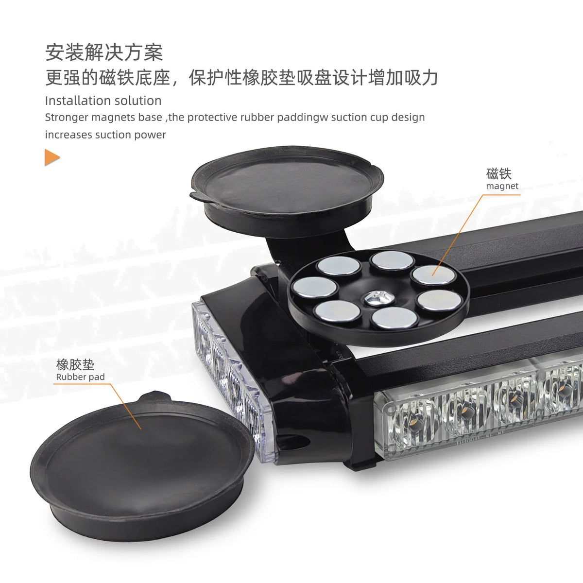 New Led Strobe Light Bar Lumens Strobe Light Bar Double-sided Flashing Emergency Warning Remote Control 28 Magnets New Universal