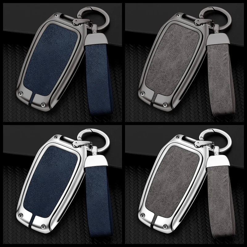 GPRGIT New Metal Leather Car Logo Key Cover for Toyota RAV4 Corolla Hilux Fortuner Land Cruiser 200 Camry Sienna Previa