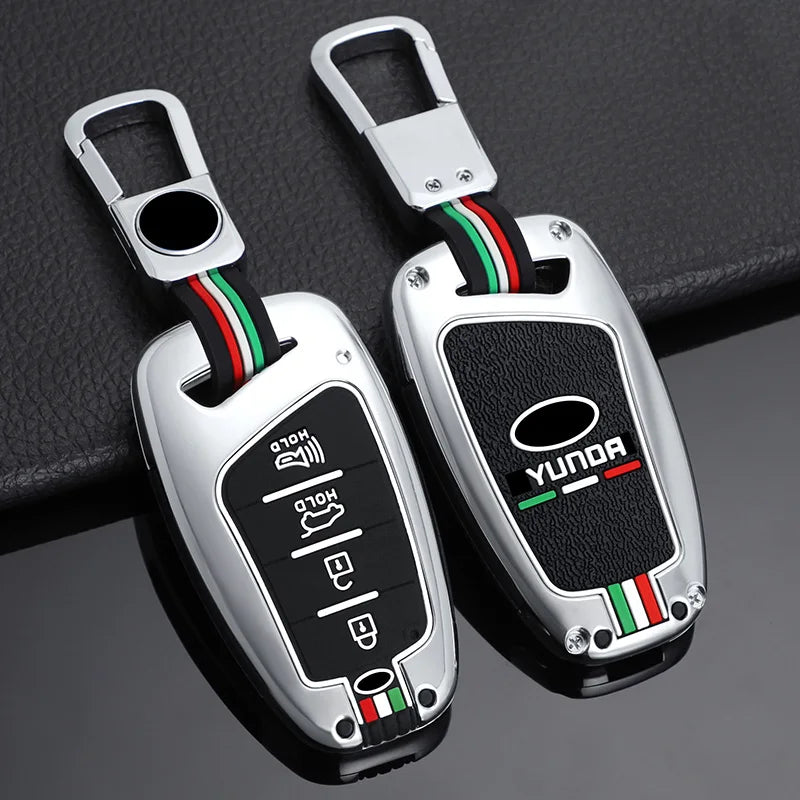 GPRGIT Zinc Alloy Smart Car Key Full Cover Case for Hyundai Santa Fe Sport Ix45 Equus Centennial Genesis G80 Grandeur Azera 2013-2016