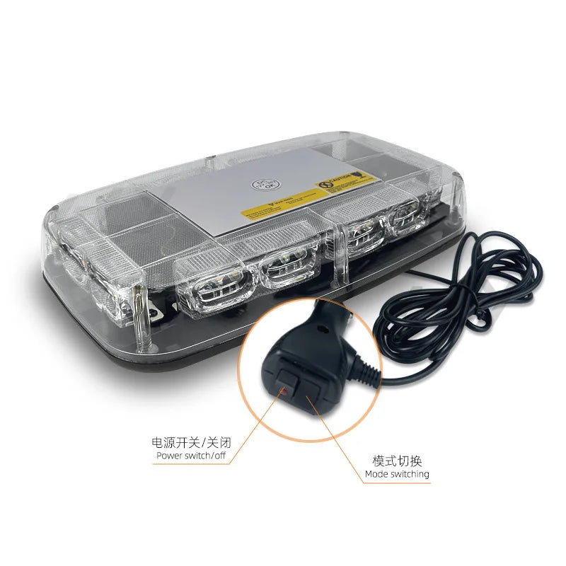 12-Inch High Bright LED Emergency Flashing Beacon Light Roof Top Strobe for Construction Vehicles Auto Exterior Lighting