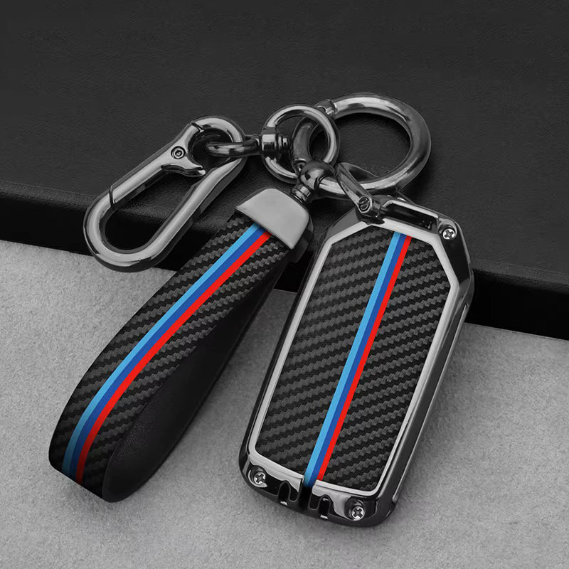 GPRGIT Carbon Car Logo Key Case Cover for Honda CRV CR-V Fit Civic Accord HR-V HRV City Odyssey XR-V Pilot Jade Crider 2015-2018