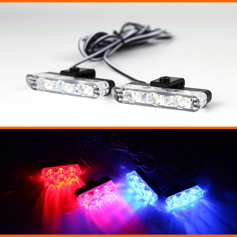 3 Watt ultra Bright Emergency Vehicle Surface Mount Led Grille Strobe Light Head Towing Truck Led Grille Strobe Light Head