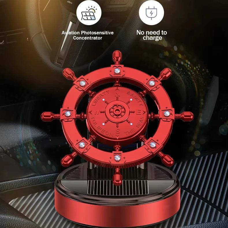 GPRGIT Solar Aromatherapy Steering Wheel Helm Car Perfume Lasting Fragrance Dashboard Ornament