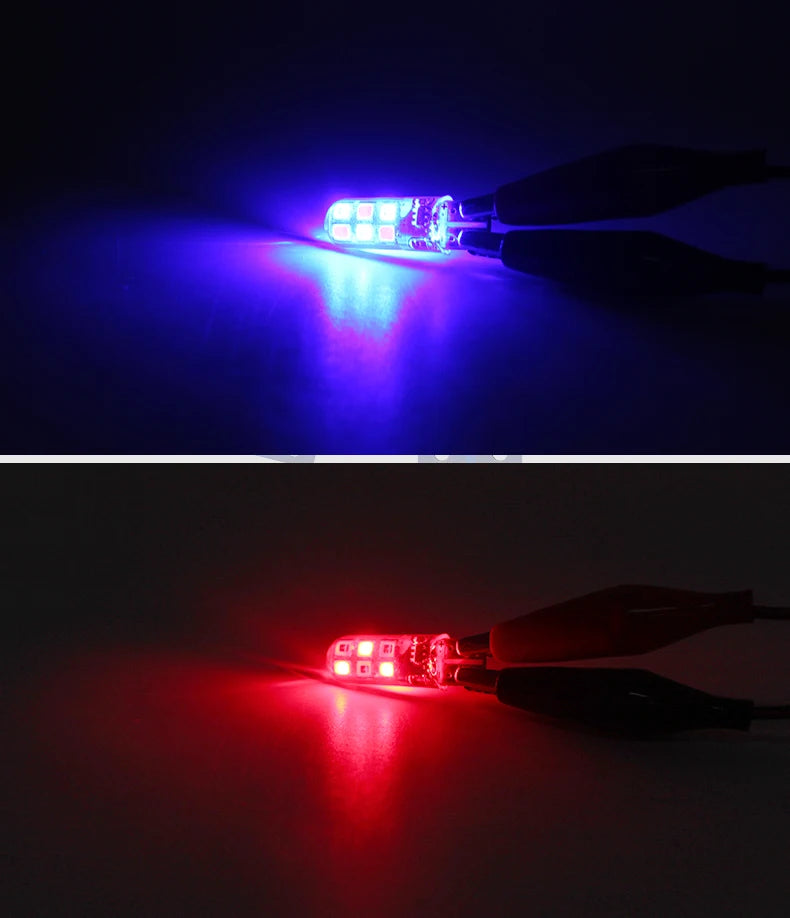 GPRGIT Car T10 LED COB Silicone Width Indicator License Plate Reading Lights 12V for Motorcycle