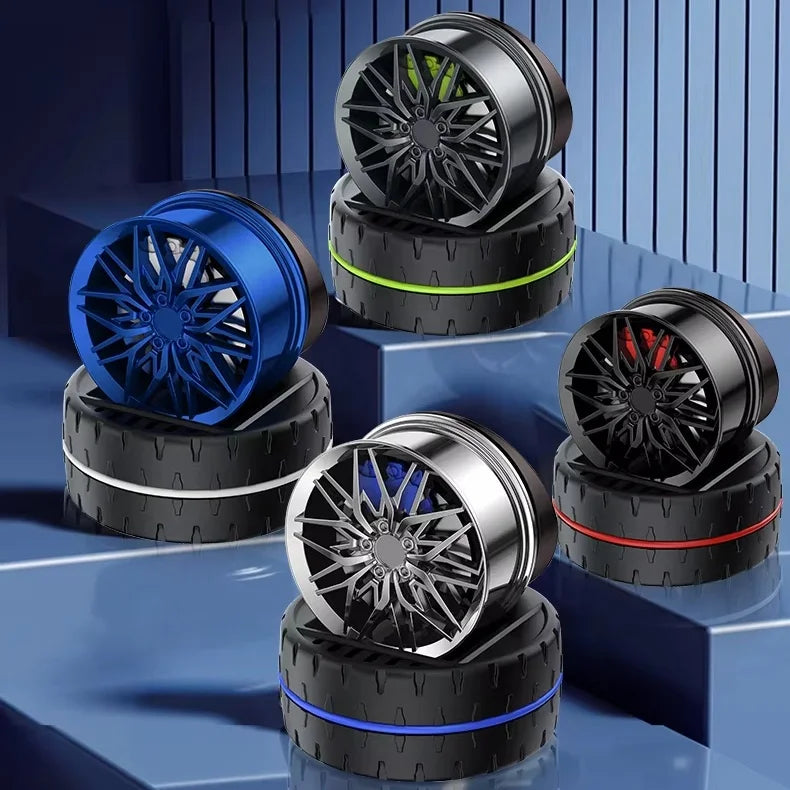 GPRGIT Solar Wheel Spinning Car Tire Aromatherapy Dashboard Decoration Plastic