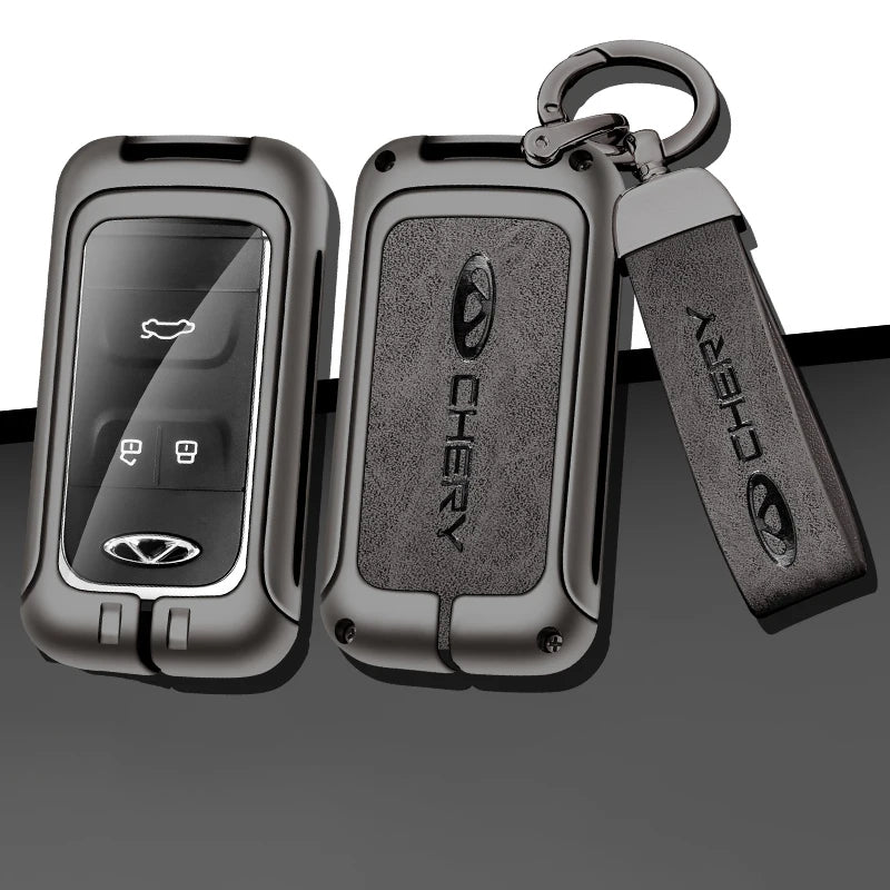 GPRGIT High Quality Zinc Alloy Leather Car Key Case Cover for Chery Tiggo 3 5X 4 8 Glx 7 2019 2020 Keyless Keychain Accessories