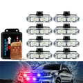 8-Piece LED Strobe Grille Light Strip Red/Blue with Remote, Model XA9202-8