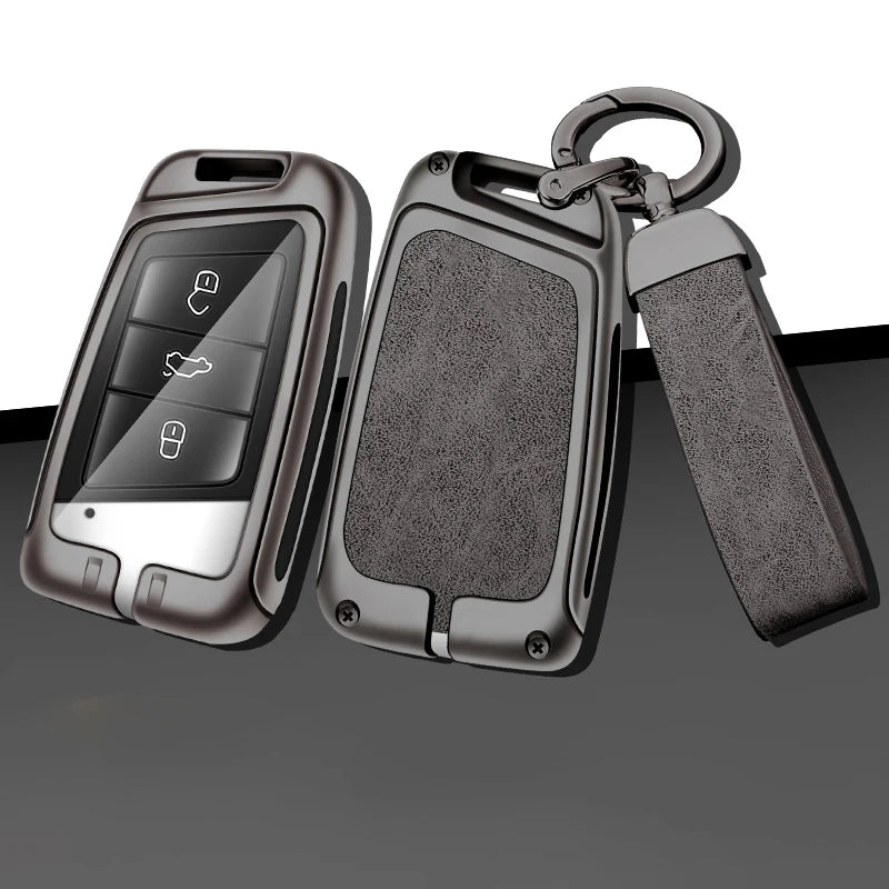 GPRGIT New Car Logo Zinc Allioy Leather Car Key Cover for VW Volkswagen Passat Magotan Passat B8 Golf for Skoda Kodiaq Superb A7 Seat