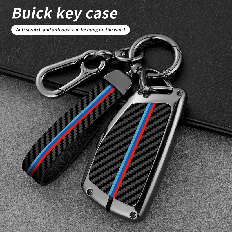 GPRGIT Carbon Fiber Zinc Alloy Car Key Case Cover Shell for Buick OPEL Astra Encore Envision Lacrosse Keychain Accessories