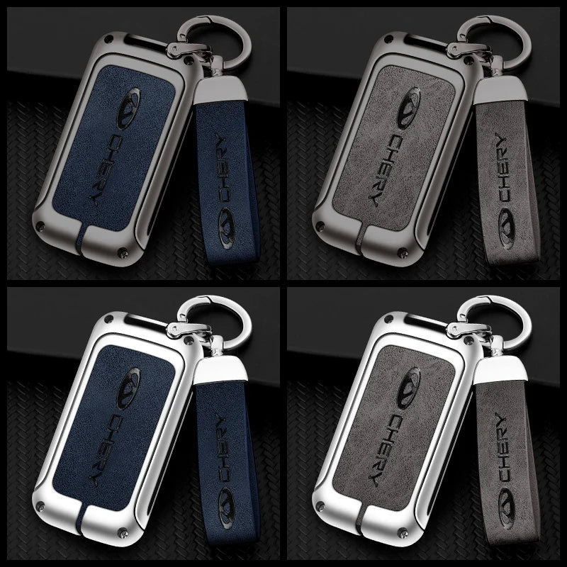 GPRGIT High Quality Zinc Alloy Leather Car Key Case Cover for Chery Tiggo 3 5X 4 8 Glx 7 2019 2020 Keyless Keychain Accessories