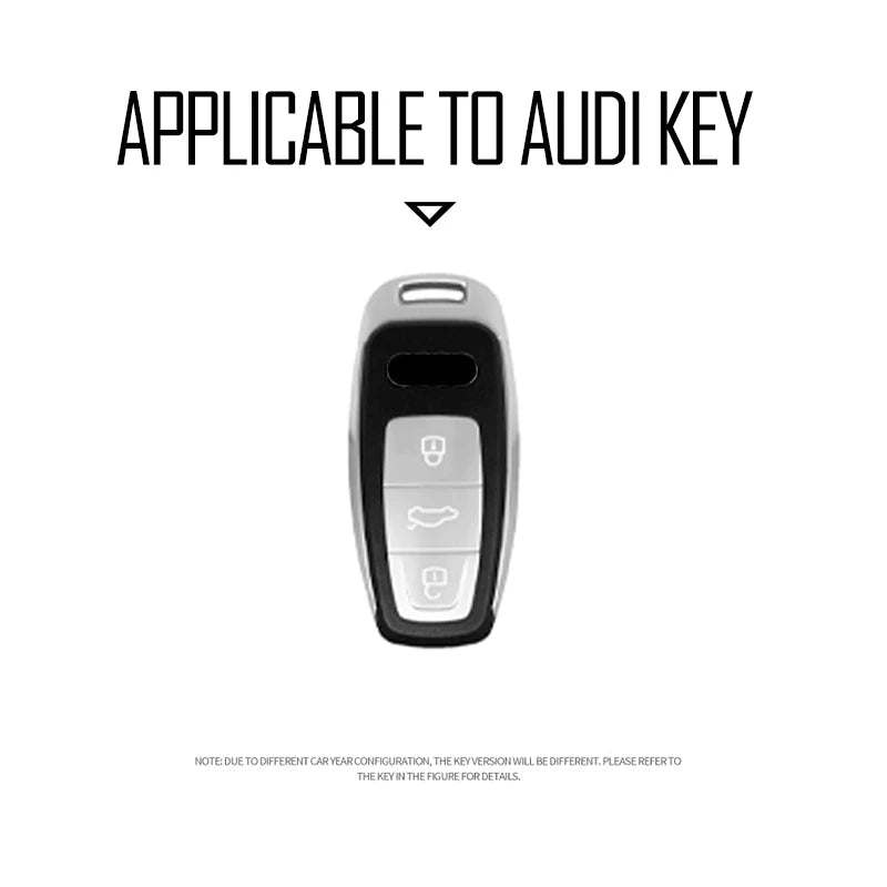 GPRGIT Car Smart Key Case Cover for Audi A6 A7 A8 E-tron Q5 Q8 C8 D5 Leather Keychain Keyless Holder Interior Accessories