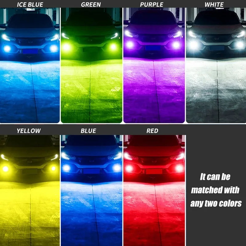 Two-Color LED Car Light 30SMD Auto Fog Light H3 H8 H11 H7 9005 HB3 9006 HB4 H16 Automotive LED Light Bulb