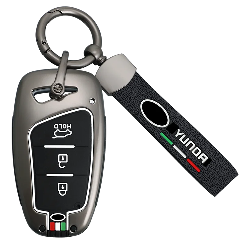 GPRGIT Zinc Alloy Smart Car Key Full Cover Case for Hyundai Santa Fe Sport Ix45 Equus Centennial Genesis G80 Grandeur Azera 2013-2016