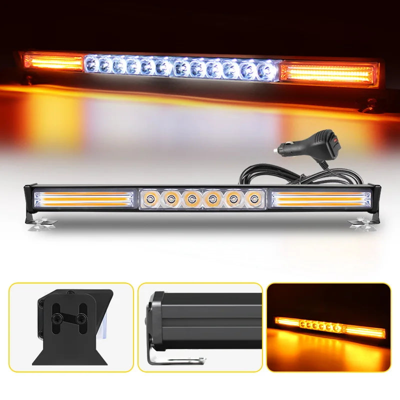 High Power 6LED Emergency Warning Light Dash Strobe Lights Universal Flashing Light Bar for Car Truck Emergency Vehicles