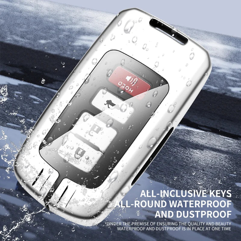 GPRGIT Zinc Alloy Leather Car Key Case Cover for Toyota Camry/Corolla/RAV4/Highlander/Avalon 2015-2017 Smart Keyfob