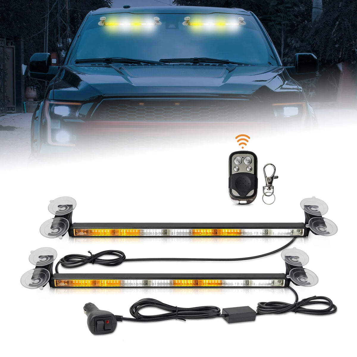High Visibility Emergency Strobe Visor Light Bar Traffic Advisor Wireless Remote Flashing Flash Light System For Cars Trucks