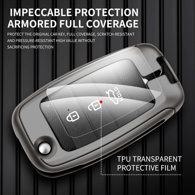 GPRGIT Zinc Alloy Car Key Case for Kia RIO 3 K2 K3 K4 K5 Sportege Picanto Optima Soul Ceed Sorento Forte Stinger Cerato