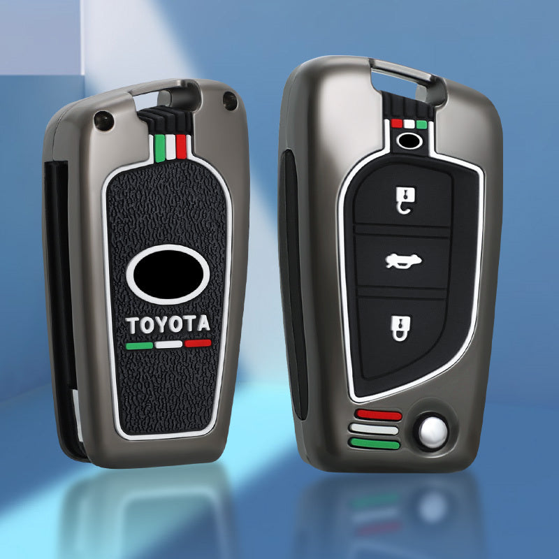 GPRGIT Zinc Alloy 2 3 4 Buttons Car Key Flip Case for Toyota Auris Corolla Avensis Verso Yaris Aygo Scion TC IM 2015 2016 Camry RAV4