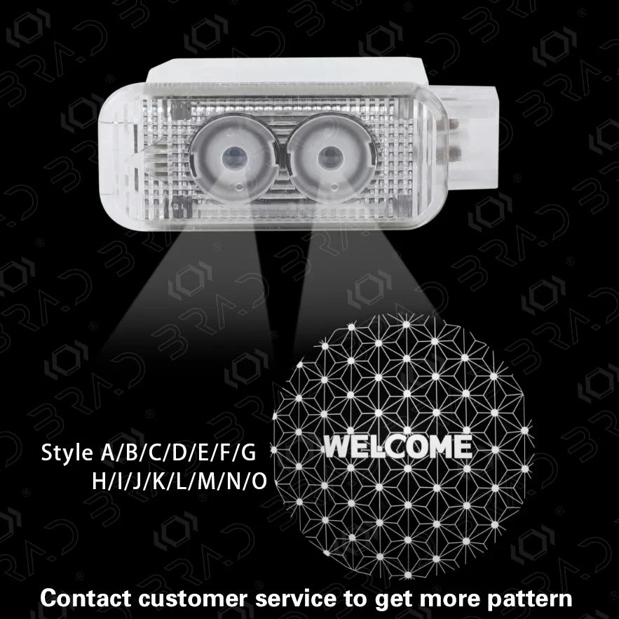 GPRGIT Dual Icon Projector Welcome Car Door Light for Audi A4 A4L A6 A6L Q3 Q5 Q5L Q7 Q8 S1 A7 A8 A5 RS3 RS5 RS6 R8 E-Tron TT A3 6V