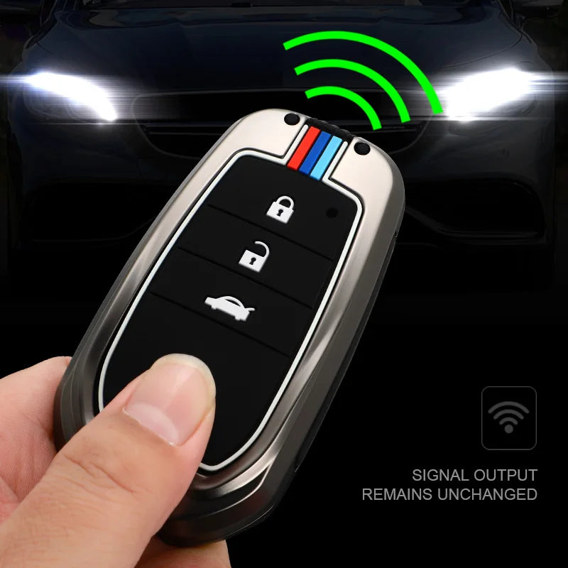 GPRGIT Zinc Alloy Car Key Case Cover for Toyota Highlander Camry RAV4 Prius CHR Corolla Avalon Prado 2018-2022