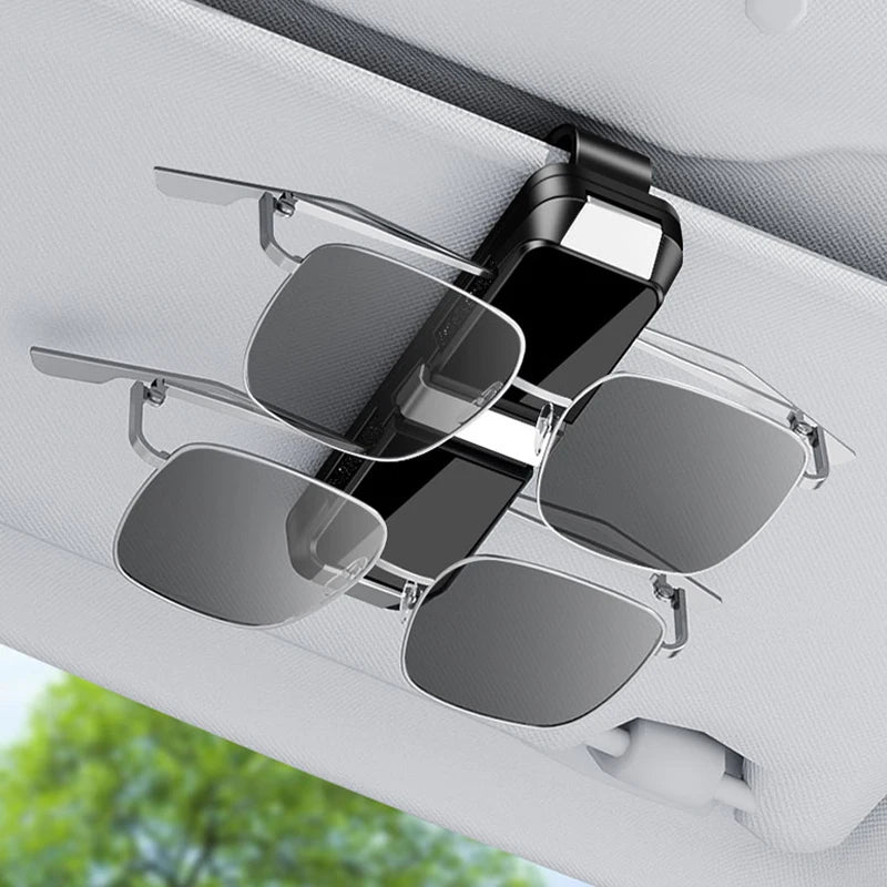 GPRGIT Double-Headed Car Sun Visor Clip Sunglasses Mirror Holder ABS