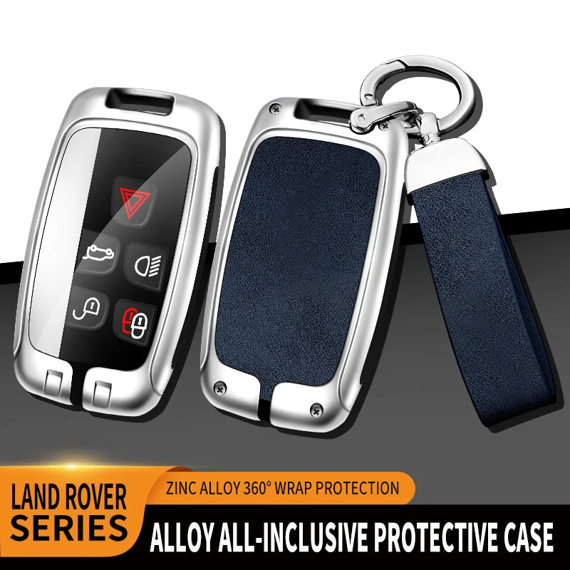 GPRGIT Metal Car Custom Logo Key Case for Land Rover Range Rover Sport Evoque Freelander Velar Discovery 4 Jaguar XE XJ XF Guitar
