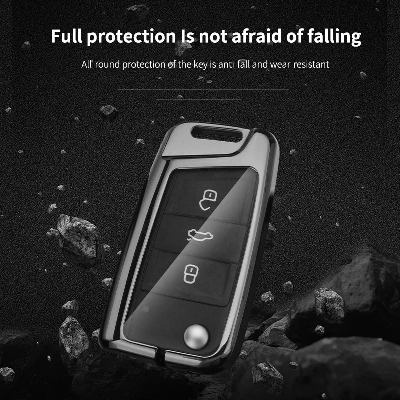 GPRGIT Car Logo Key Case for VW Golf 7 Bora Jetta Passat GTI Skoda Octavia A7 Polo 5 Tiguan B5 B6 B7 EOS Scirocco Jetta MK6