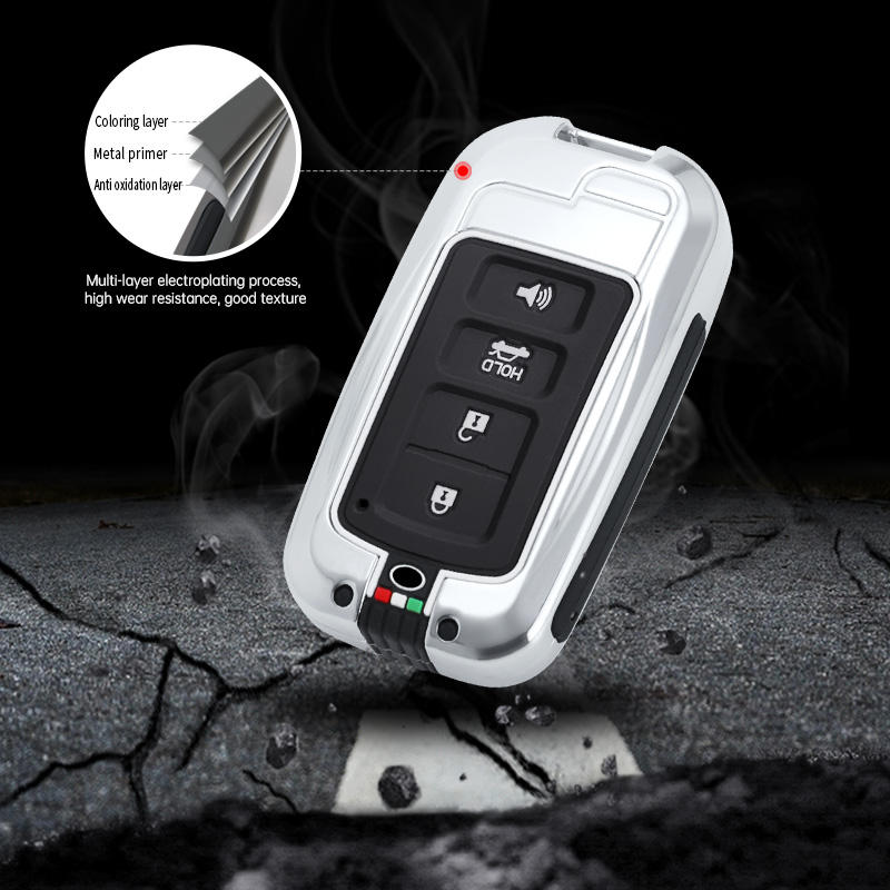GPRGIT Zinc Alloy Smart Car Key Case Cover for Toyota Camry, Corolla, RAV4, Highlander, Avalon (2015-2017)