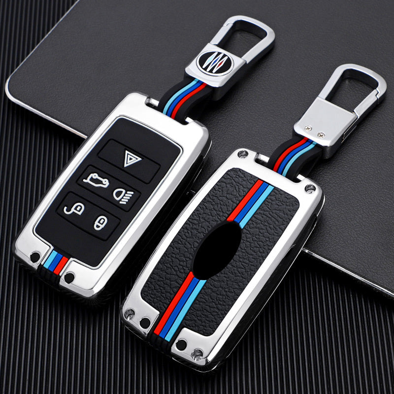 GPRGIT Metal Keychain Land Rover Range Rover Evoque Discovery Sport Velar for Jaguar XE E-PACE XF XJ Remote Car Key Case Cover