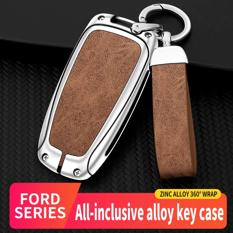 GPRGIT Metal Car Key Case Custom Car Logo Shell for Ford Mondeo Explorer F150 F250 Edge Fusion Mustang Ecosport for Lincoln MKX MKC