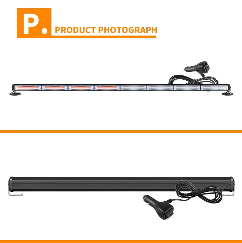 Hengjian Factory Wholesale DRL Strip Flashing Lamp Led Strobe Light Adjustable Magnetic Suction Cups 119cm Car Ceiling Light