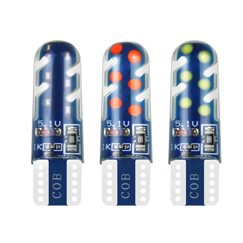 GPRGIT New T10 Width Indicator Motorcycle LED Silicone COB Bulbs 12SMD Flashing DRL Lights