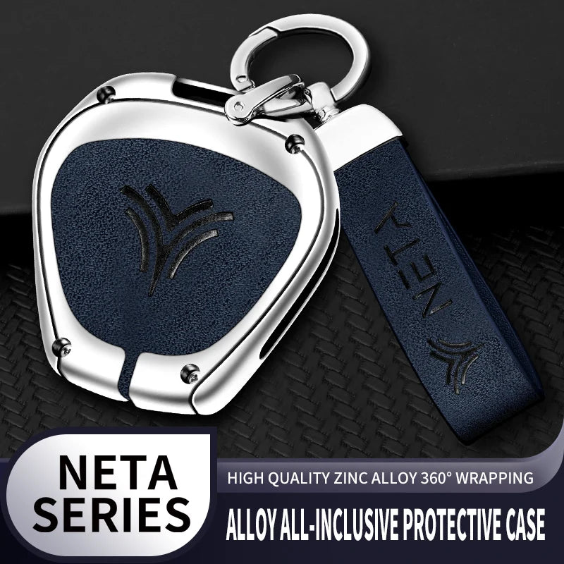 GPRGIT Zinc Alloy Leather Car Key Case Cover for Neta V/U Pro New Energy Vehicles