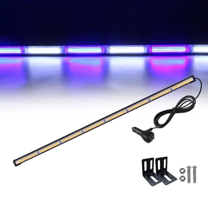 47 Inch Automotive Led Strobe Light Bars Flashing Traffic Emergency Warning Light COB Working Lights for Heavy Duty Vehicles