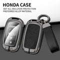 GPRGIT Zinc Alloy Leather Car Logo Key Case Cover for Honda CRV CR-V Fit Civic Accord HR-V HRV City Odyssey XR-V