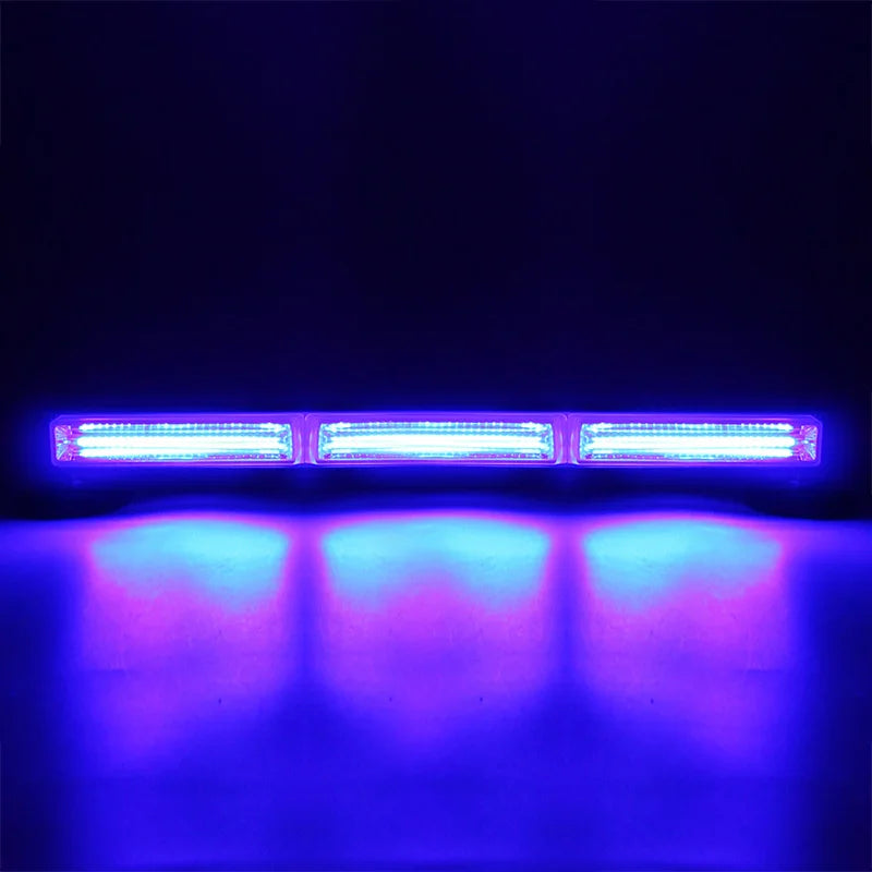 Automotive LED COB Strobe Safety Warning Light Bar with Magnetic Base Double Row Flashing Lights for Car Universal