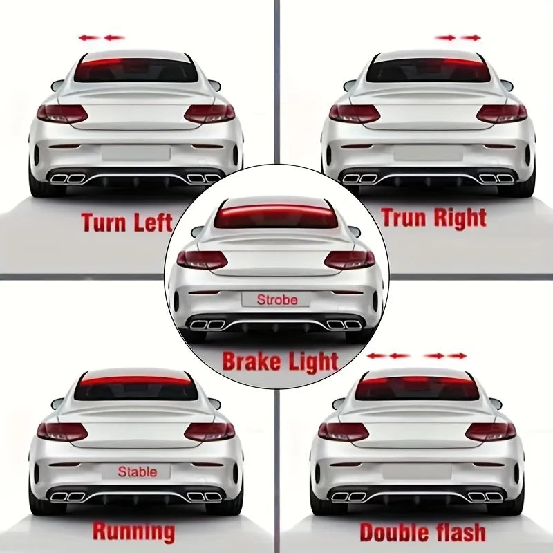 GPRGIT Universal LED Third Brake Light with Turn Signal - Cars & Trucks - 12V, 3W, Rear Windshield, Surface Mount
