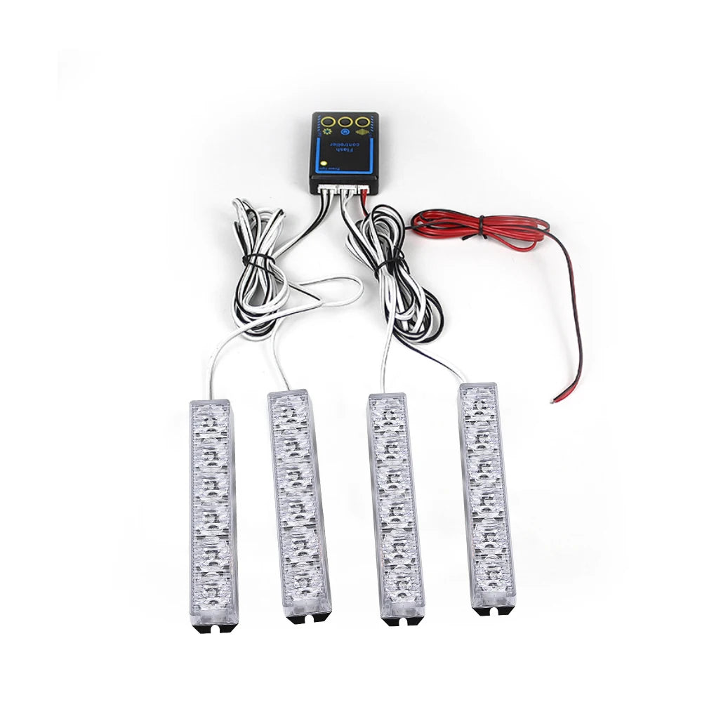 DC12-24V 6LED Emergency Vehicle Surface Mouted Warning Light Truck Amber Blue Red LED Emergency Strobe Lights