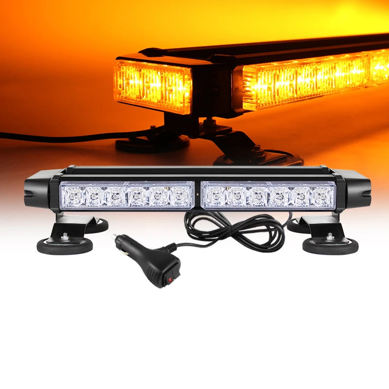 4 Sides Automotive LED Warning Light Bar Rooftop Strobe Light Bar Magnetic Flashing Emergency Lights for Truck Pickup 12V 24V