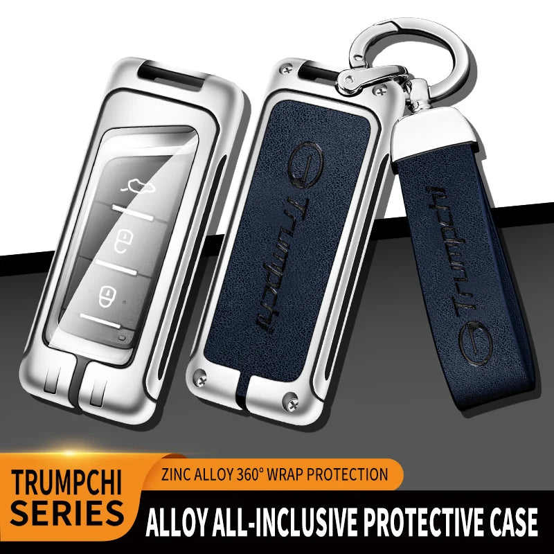 GPRGIT Zinc Alloy Leather Car Key Case Cover Protector for GAC Trumpchi GA6 GA8 GM6 GS4 GS5 GS7 GS8 GM8