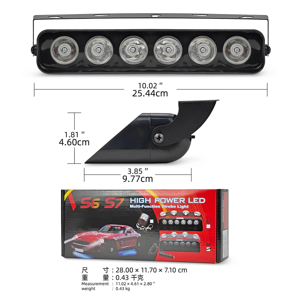 Auto Exterior Lighting LED Strobe Warning Light Designed for Emergency Vehicles Windshield Display Car Use