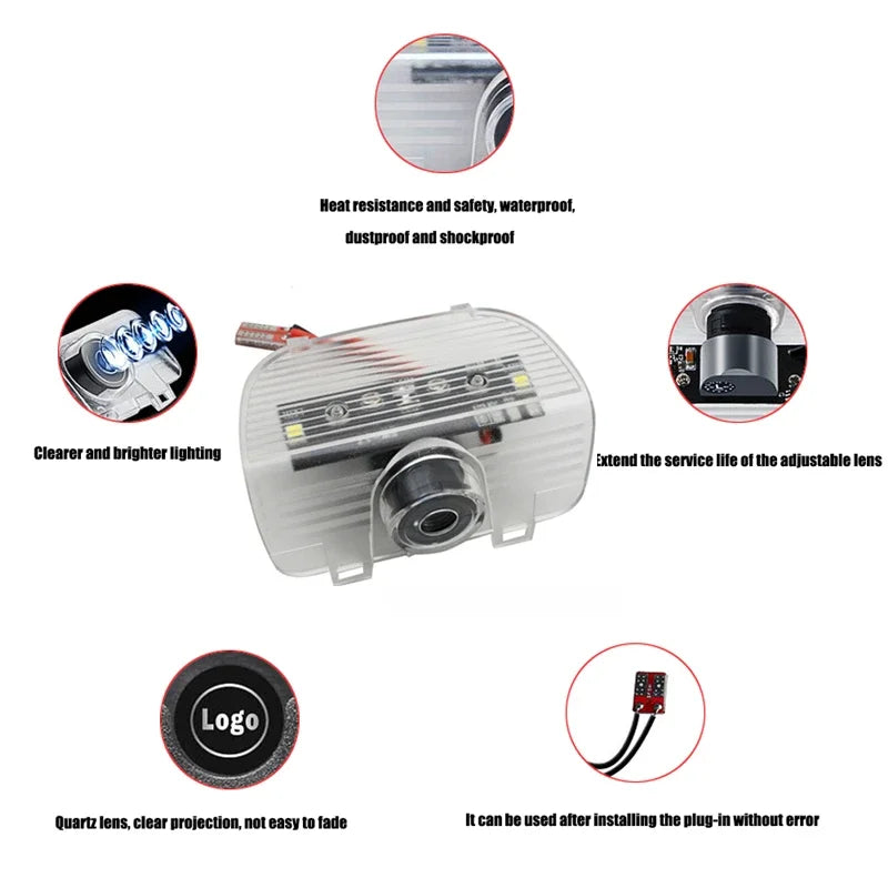 GPRGIT Car Door Welcome Light LED Projector Laser Logo Door Light for Honda Accord Odyssey Elysion CR-Z Spirior